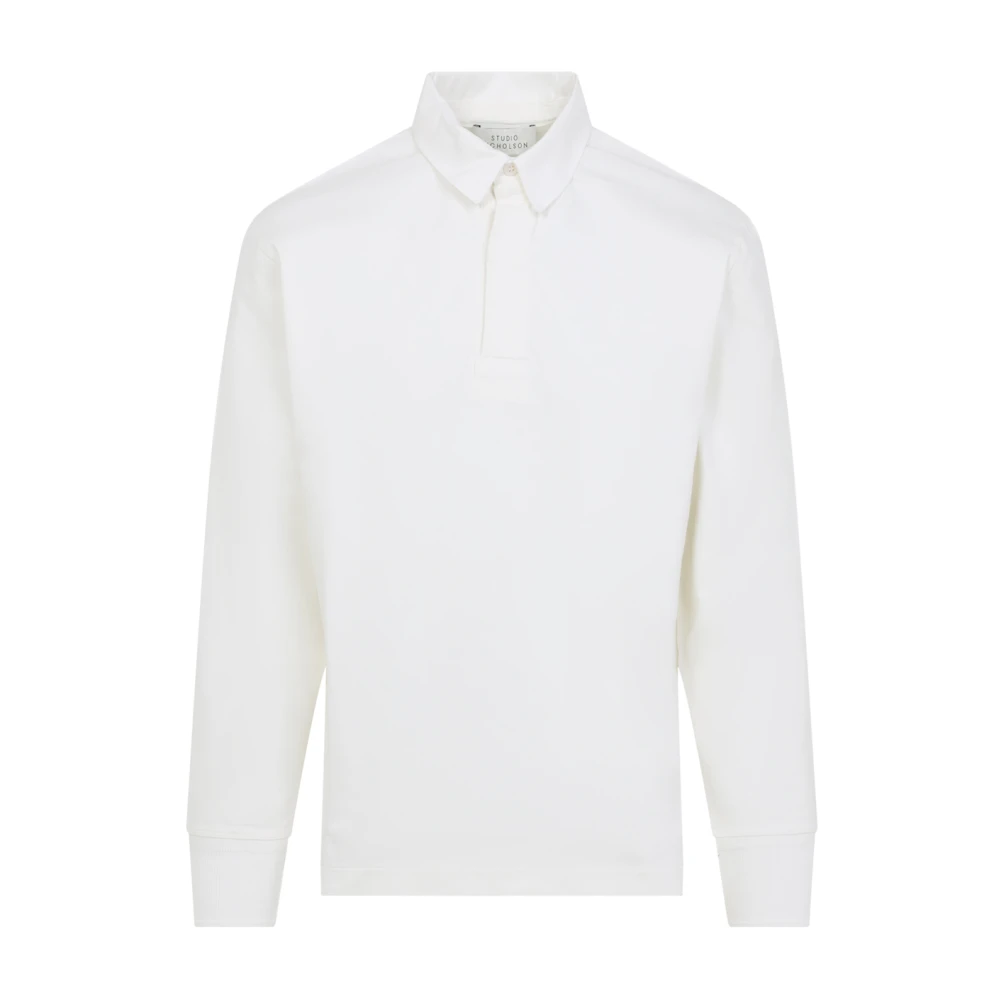 Studio Nicholson Men's White Polo Shirts, S, T-Shirt