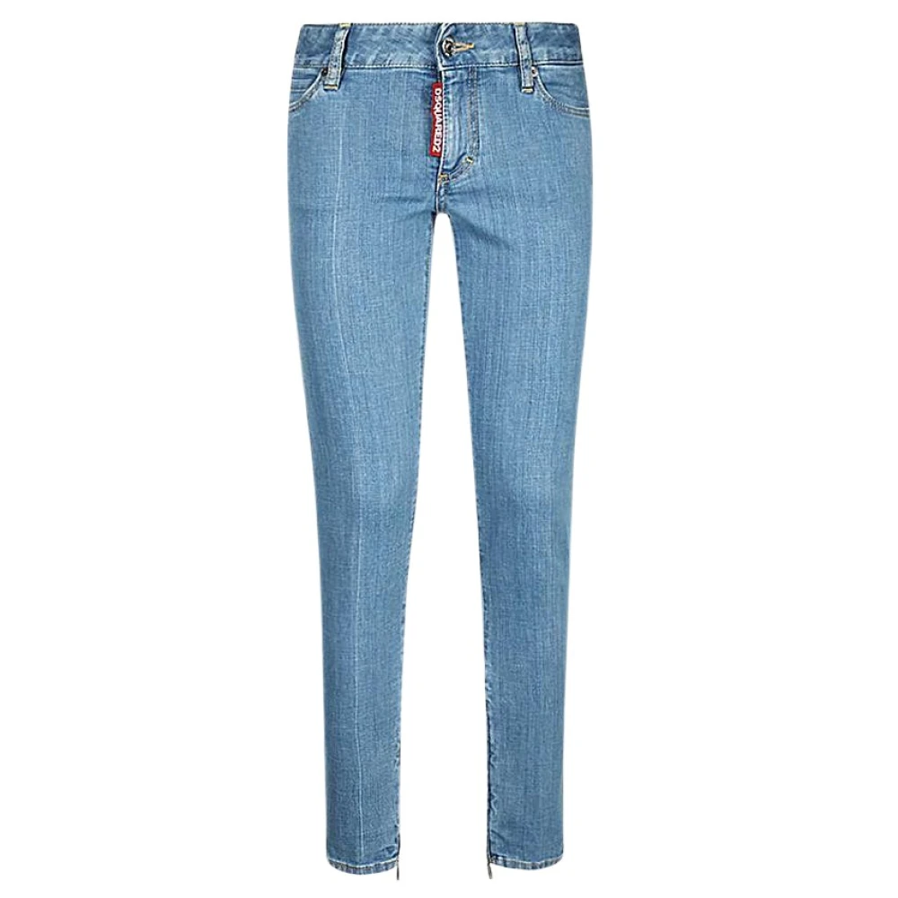Dsquared2 Medium Taille Skinny Jeans Blue Dames