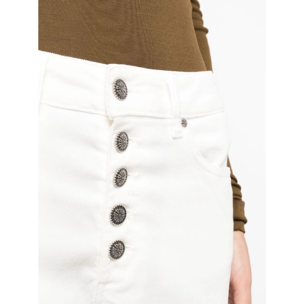 Dondup Cropped Jeans met `Koons Bot Gioie` Design White Dames