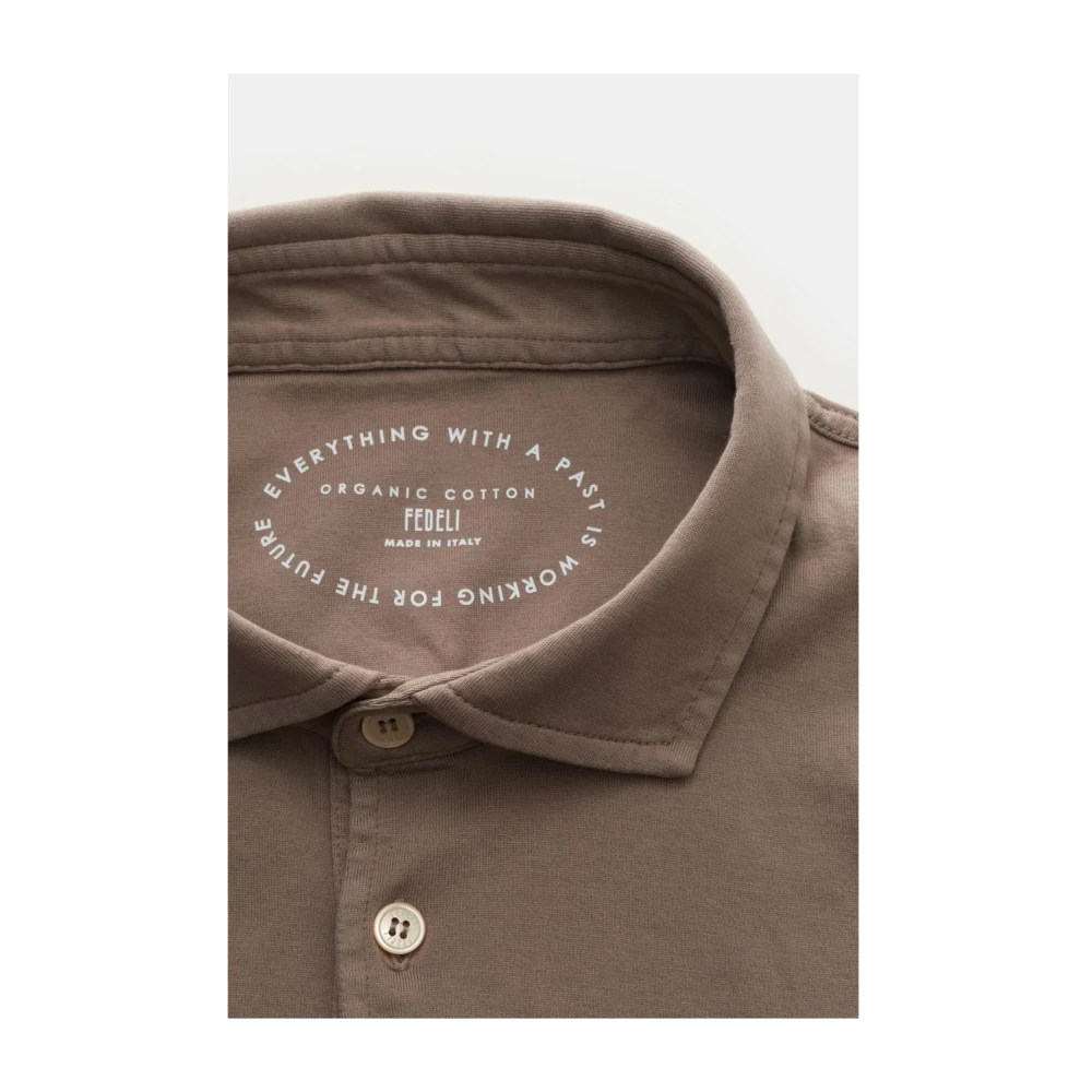 Fedeli Bruine polo met lange mouwen Brown Heren