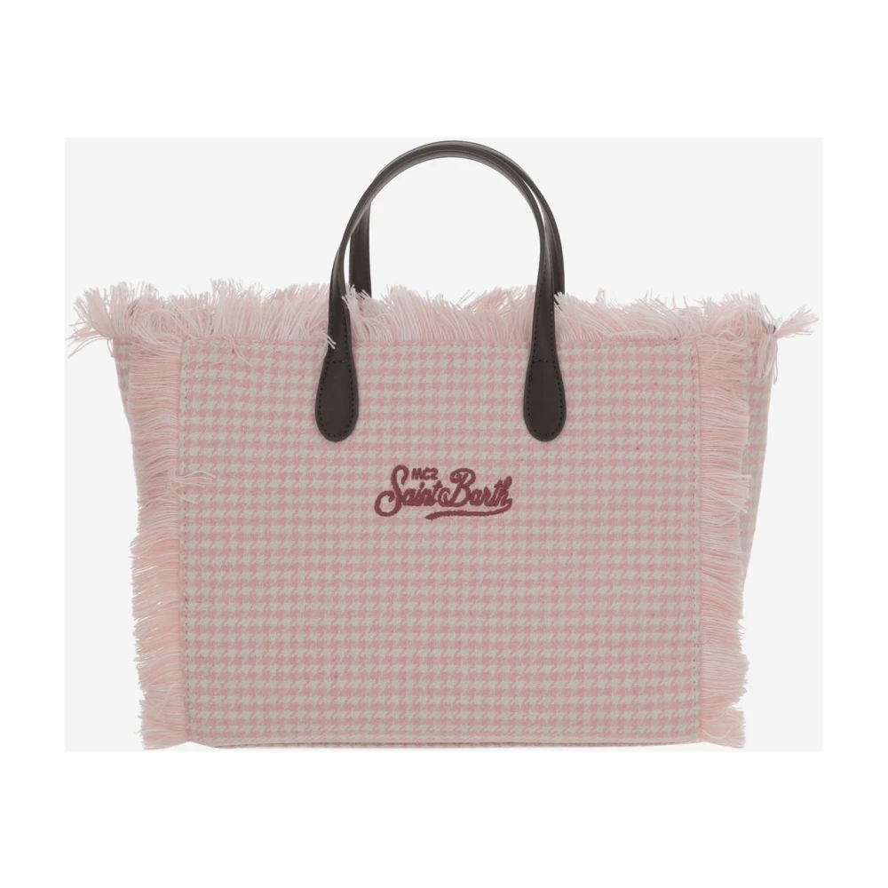MC2 Saint Barth Fringed Houndstooth Schoudertas Pink Dames