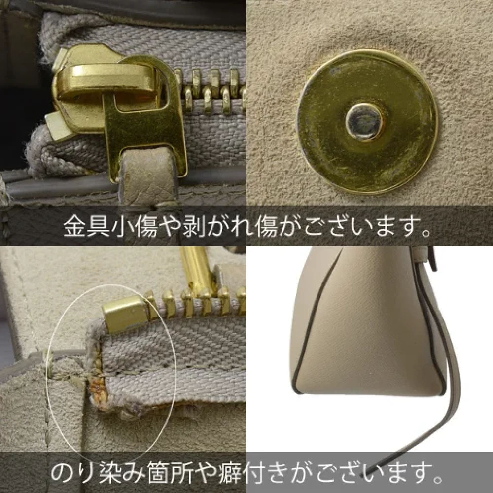 Celine Vintage Pre-owned Leather celine-bags Gray Dames