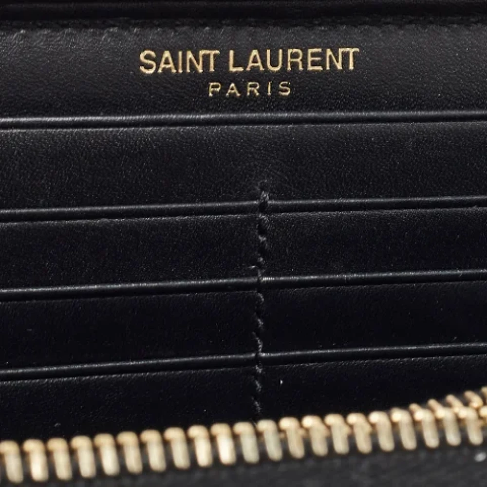 Yves Saint Laurent Vintage Pre-owned Leather wallets Black Dames