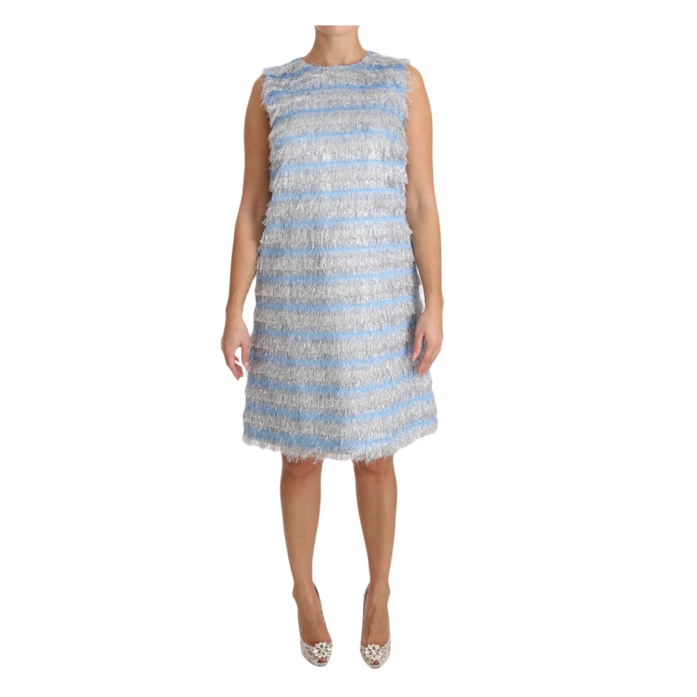 Dolce & Gabbana Elegant Fringed Dress For Special Occasions - Female - Party Dresses - Blue - S - Dresses - Image 3