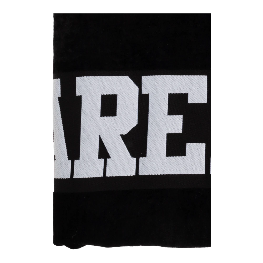 Dsquared2 Beach towel with logo Black Heren