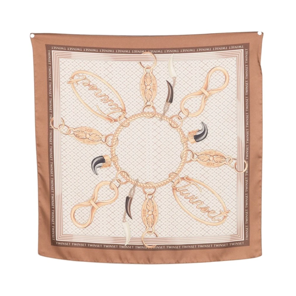 Twinset Donna Marrone - Silky Scarves - Accessories - One Size