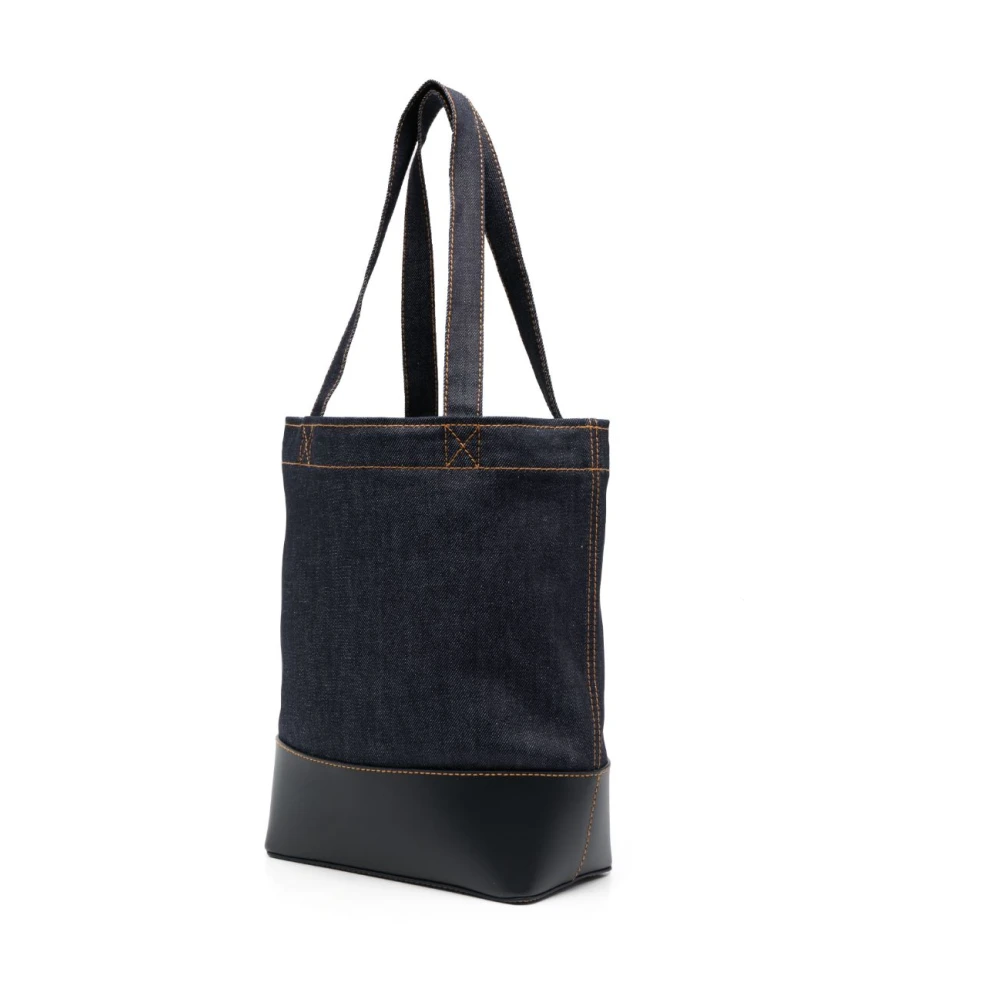 A.p.c. Blauwe Denim Tote Tas met Leren Basis Blue Dames