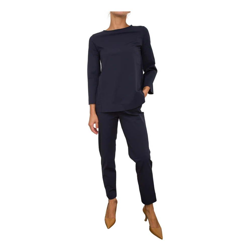 Max Mara Elegante Zijden Blouse Blue Dames