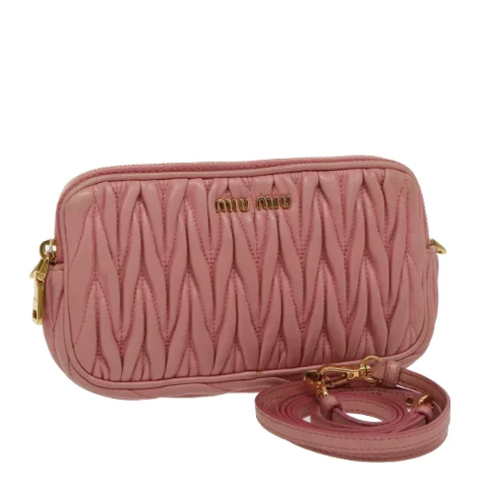 Miu Pre-owned Leather shoulder-bags Pink Dames