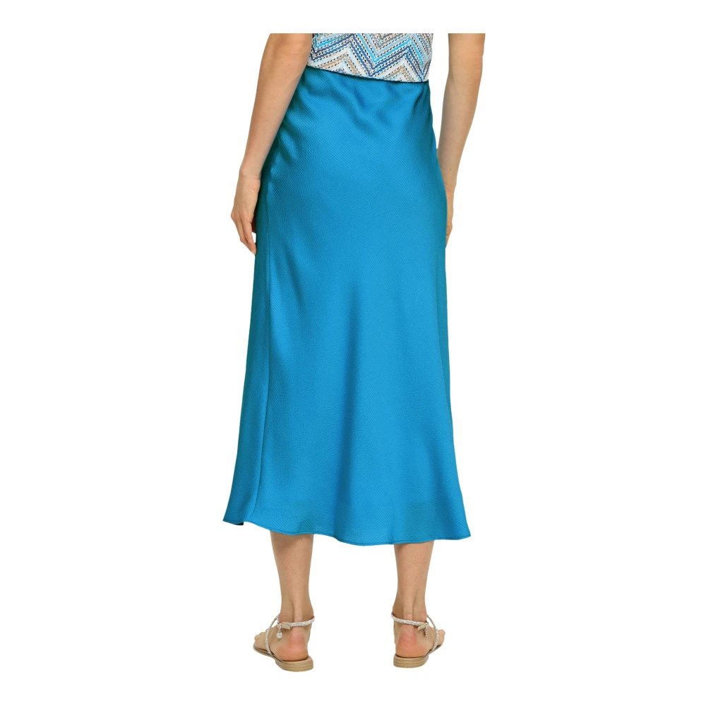 s.Oliver Seersucker Rok Elastische Taille Blue Dames