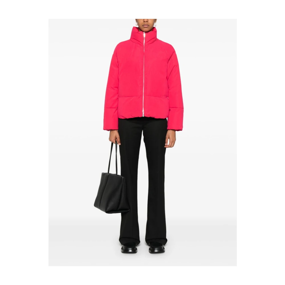 Emporio Armani Rode Jassen met Opstaande Kraag Red Dames