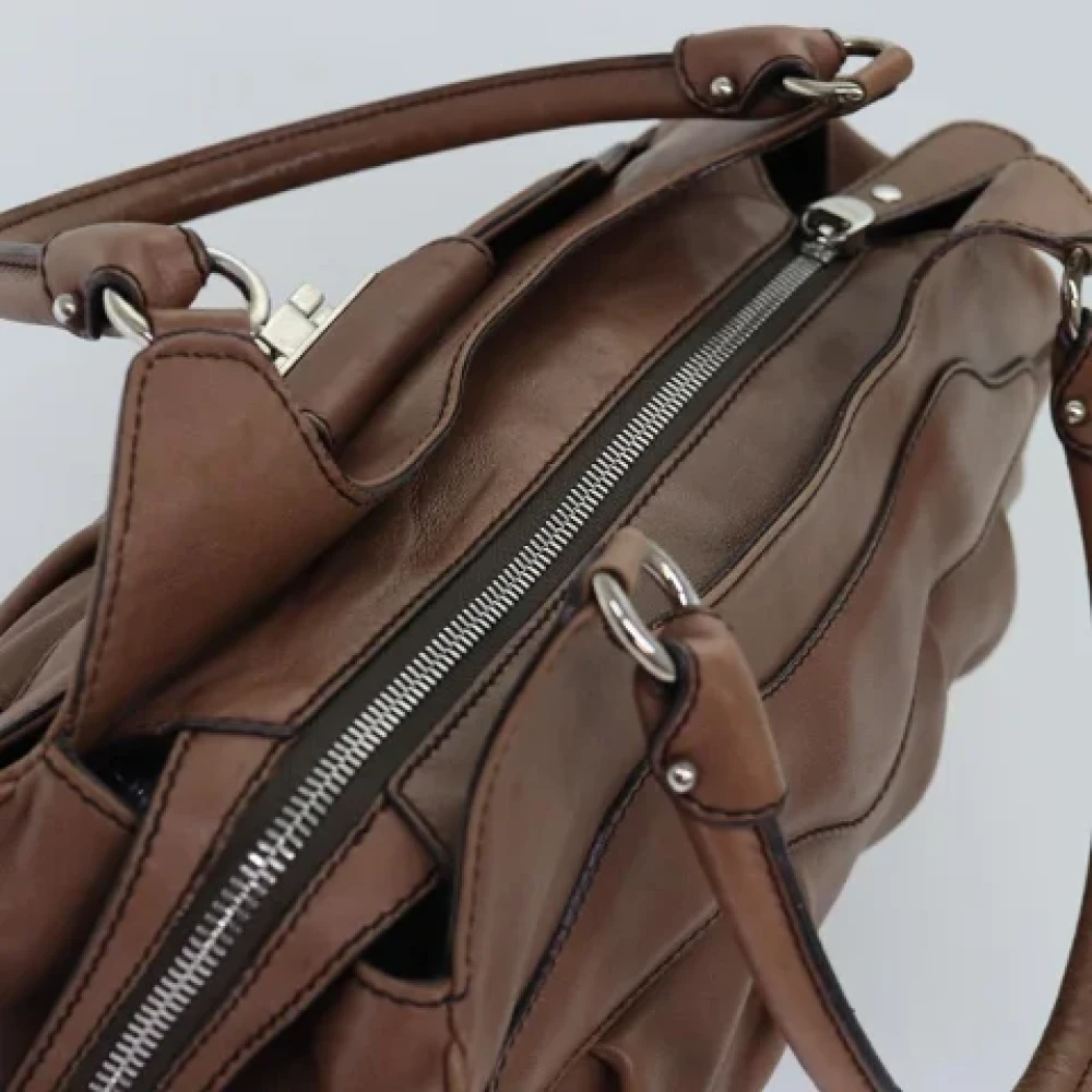 Salvatore Ferragamo Pre-owned Leather handbags Brown Dames
