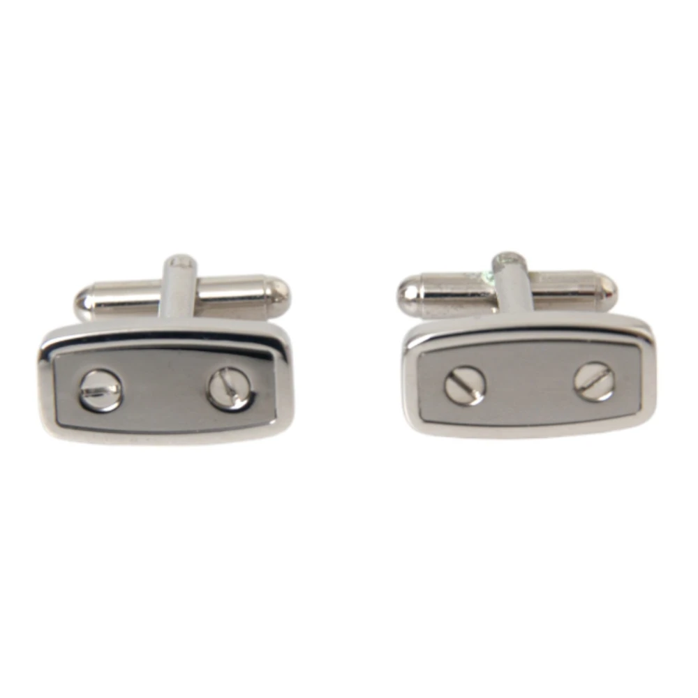 Dolce & Gabbana Men's Gray Cufflinks & Tie Clips, One Size, Silver Metal Brass Cufflinks