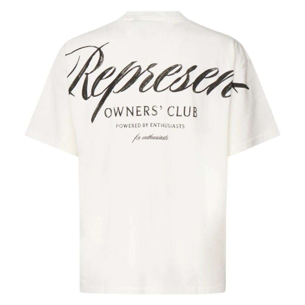 Represent Wit Jersey T-shirt met Logo Print White Heren
