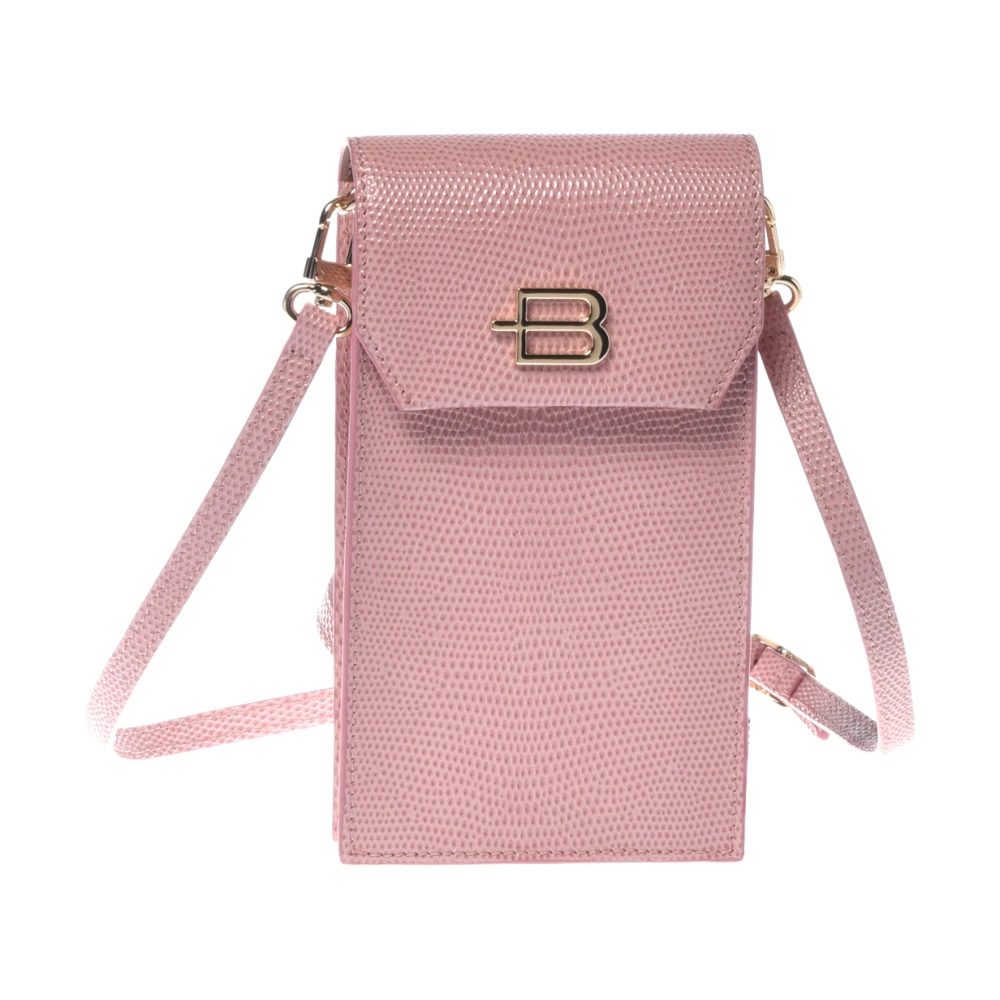 Baldinini Women's Pink Headphones, One Size, Lizard Print Mobile Phone Holder
