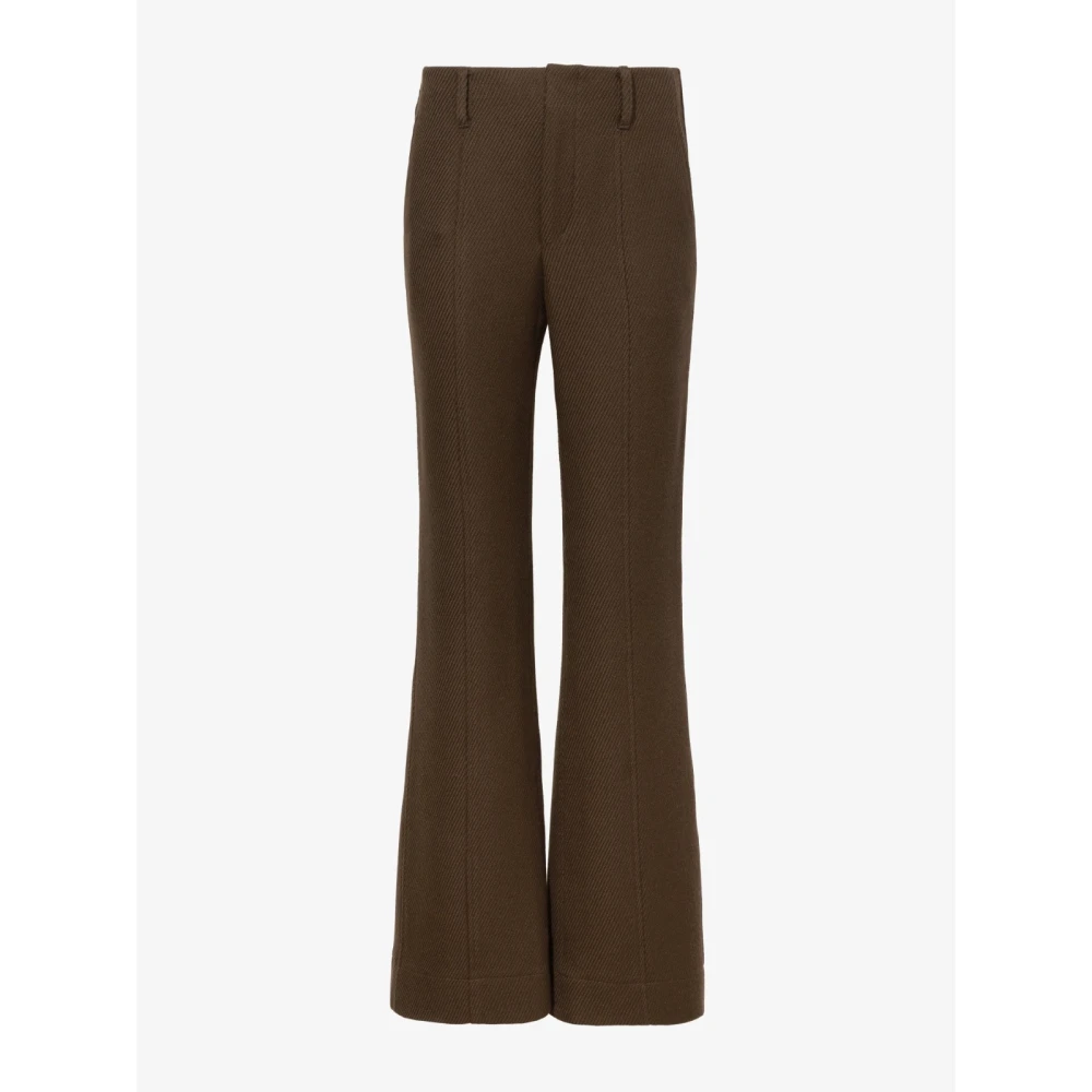 Proenza Schouler Wollen Twill Broek Klassieke Vrouwelijke Snit Green Dames