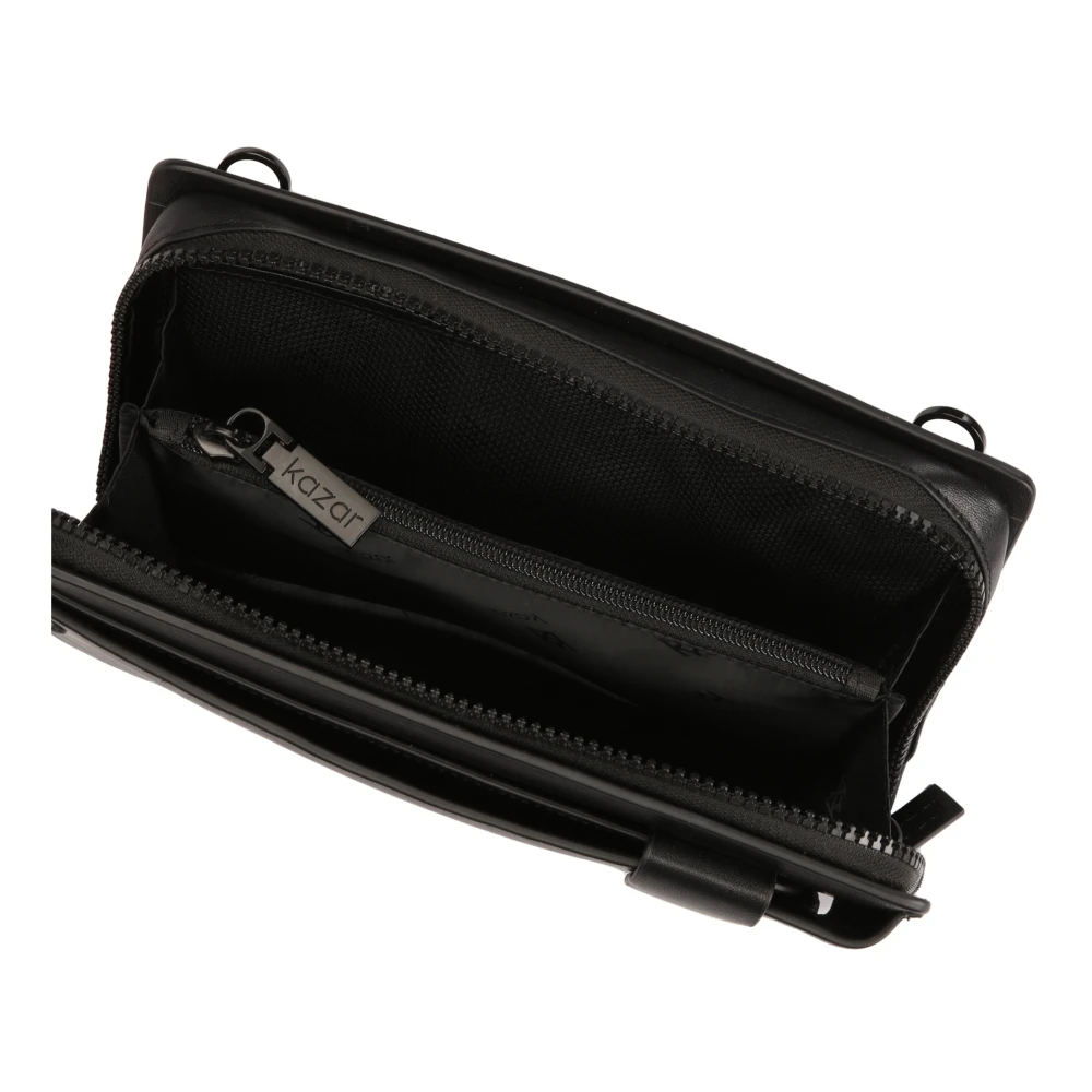 Kazar Zwarte leren heren zakje met riem Black Heren