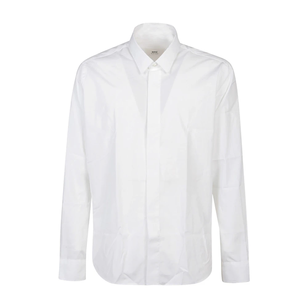 Ami Paris Klassieke Tonal Shirt met Lange Mouwen White Heren