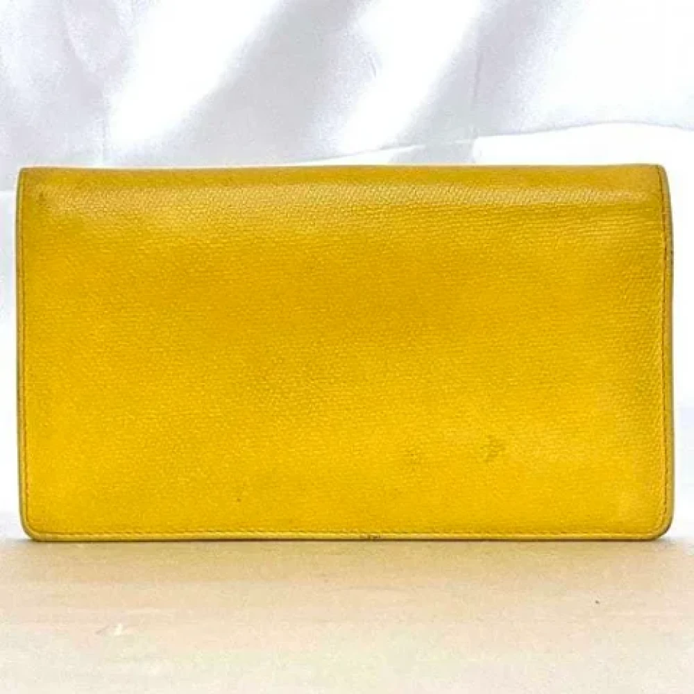 Chanel Vintage Pre-owned Leather wallets Yellow Dames
