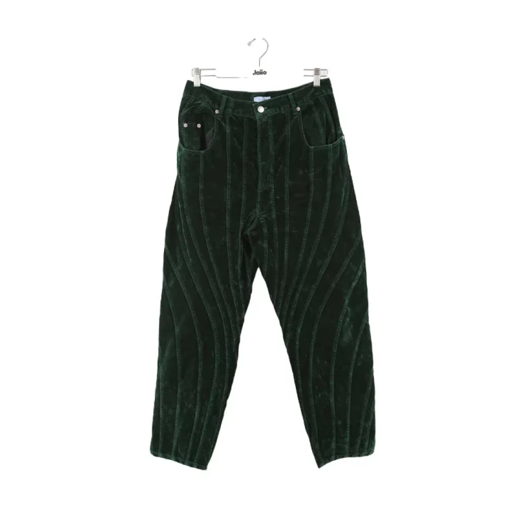 Mugler Pre-owned Cotton bottoms Green Dames