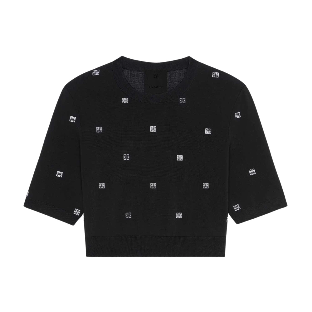 Givenchy Zwarte korte mouwen crop top Black Dames