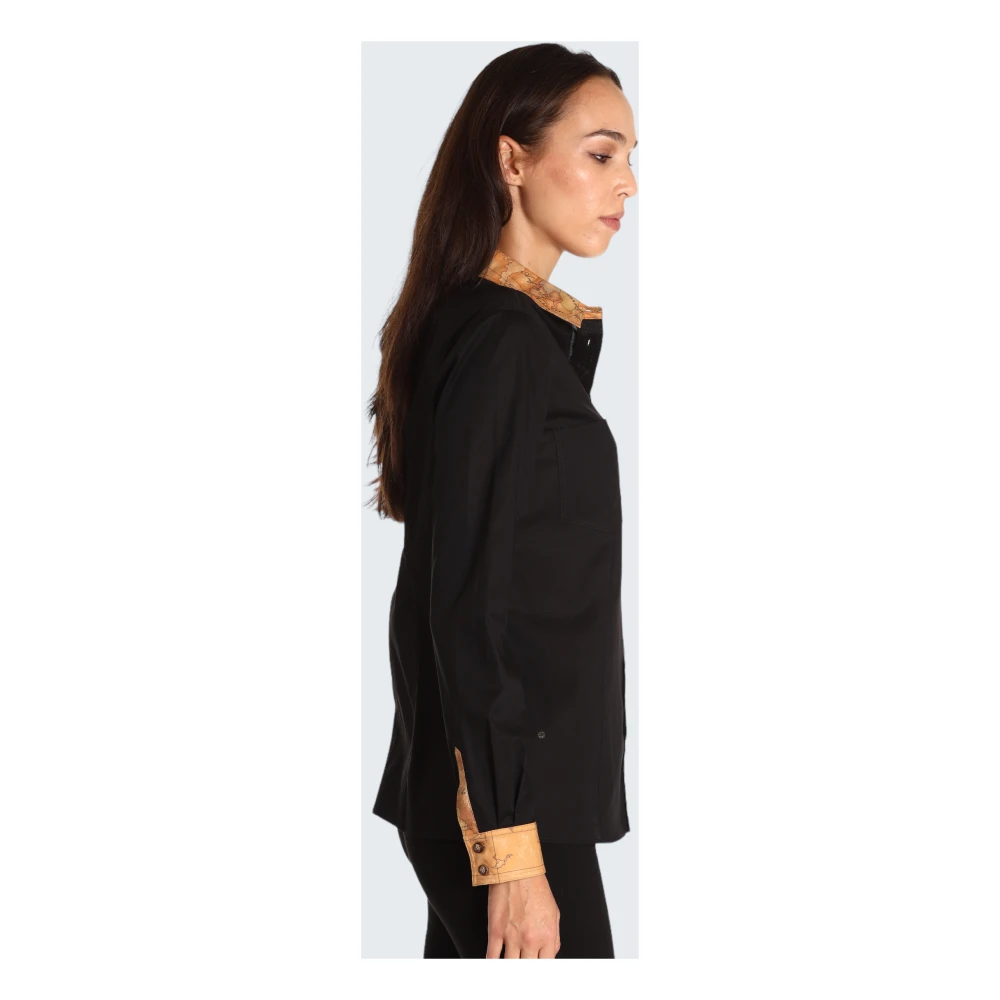 Alviero Martini 1a Classe Zwarte overhemd met lange mouwen 0962 J999 Black Dames