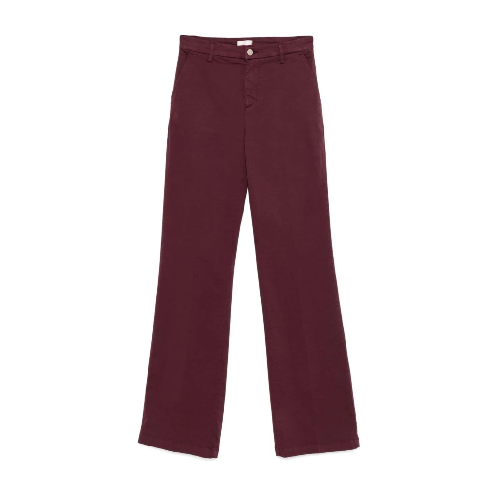 Liu Jo Bordeaux Flared Katoenen Broek Red Dames