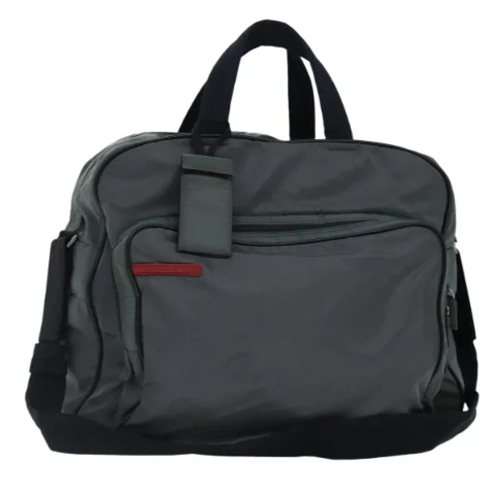 Prada Vintage Pre-owned Fabric travel-bags Gray Dames