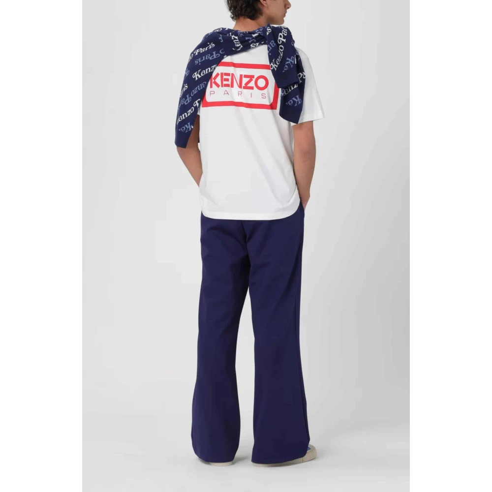 Kenzo Rood Logo T-shirt Korte Mouwen White Heren