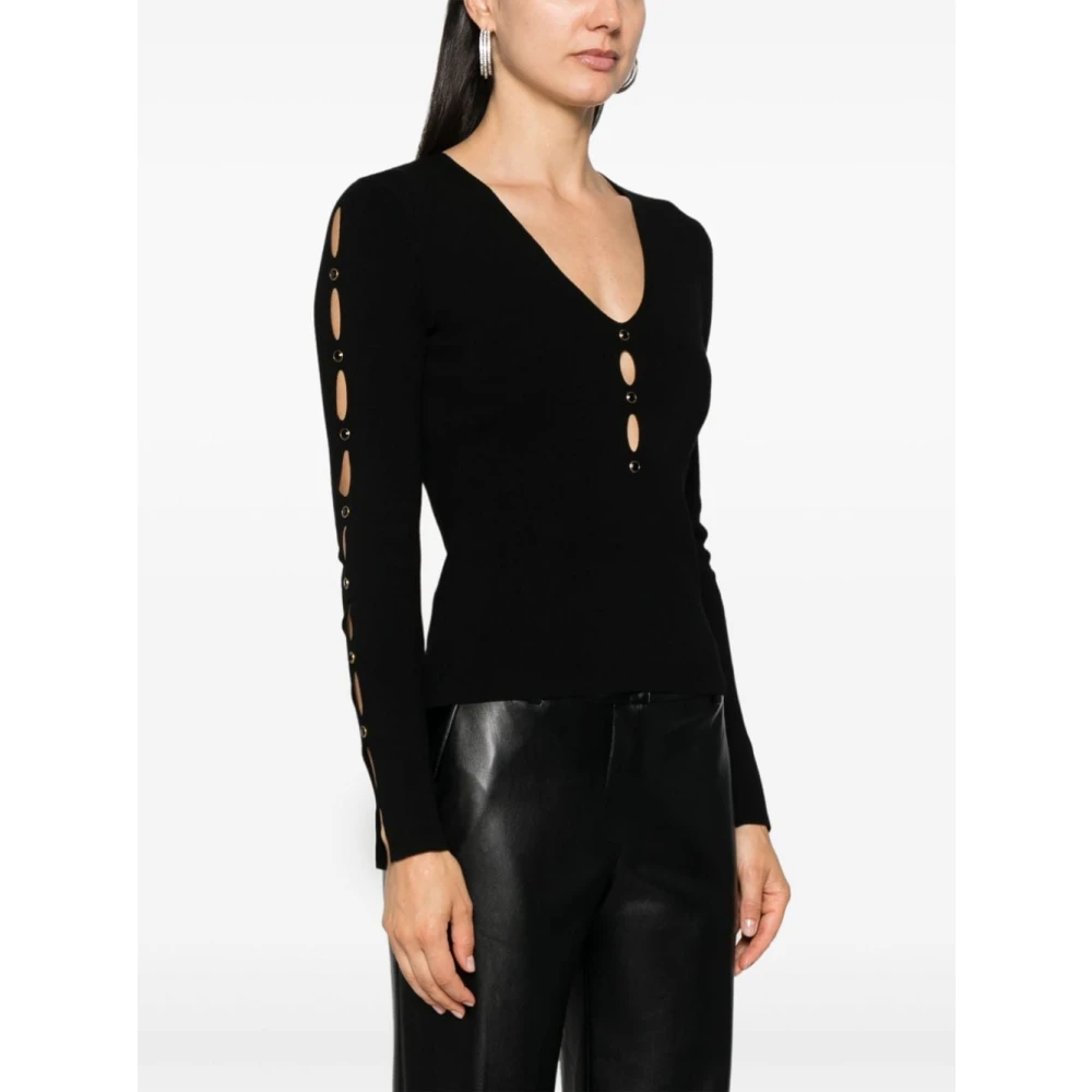 Twinset Zwarte Kristalversierde Trui Black Dames