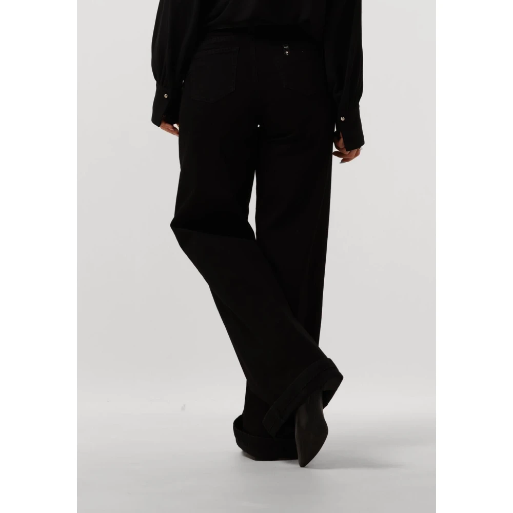 Liu Jo Zwarte Flare Riem Hoge Taille Jeans Black Dames