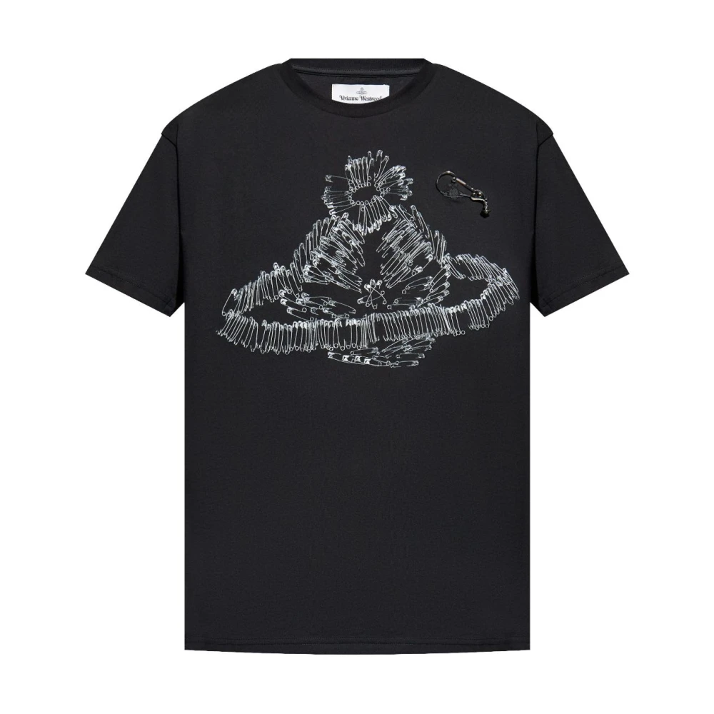 Vivienne Westwood Svart Jersey Orb Logo T-shirts Black, Herr