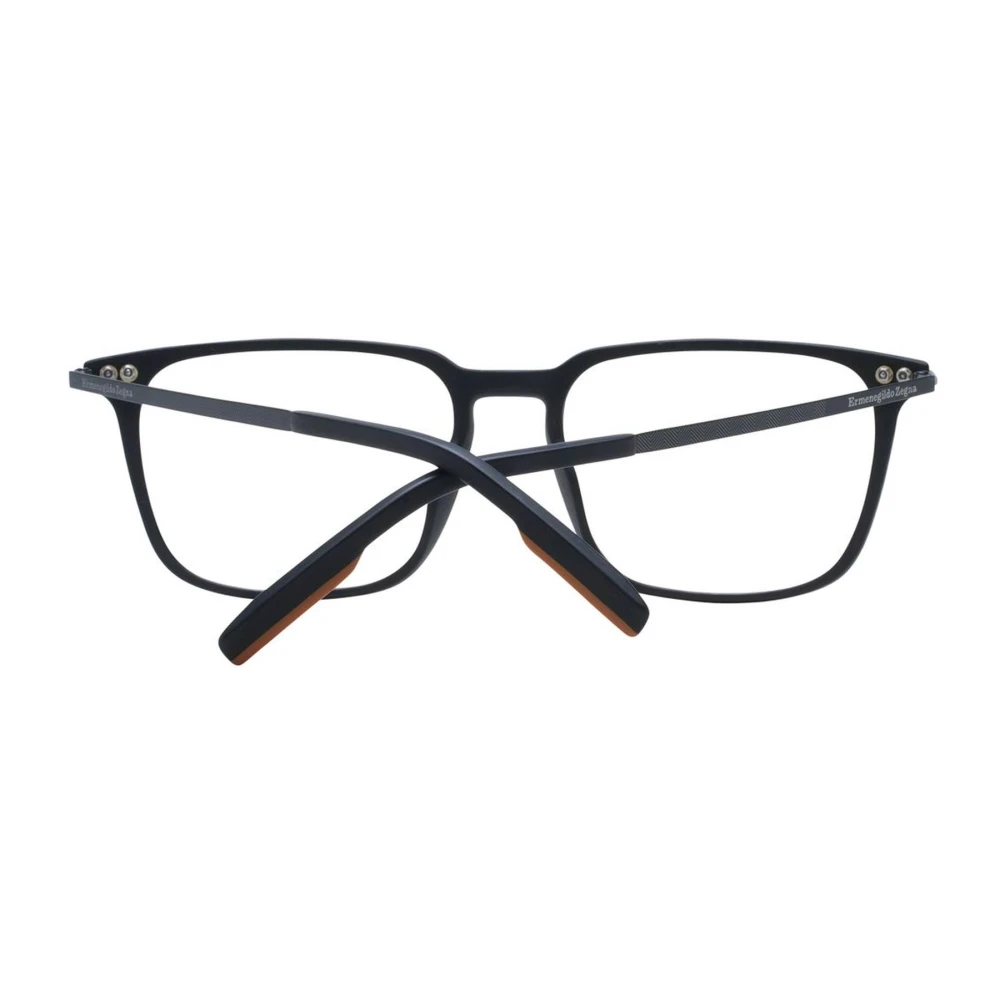 Ermenegildo Zegna Zwarte Vierkante Kunststof Optische Monturen Black Heren