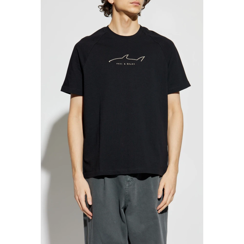 PAUL & SHARK T-shirt met geborduurd logo Black Heren