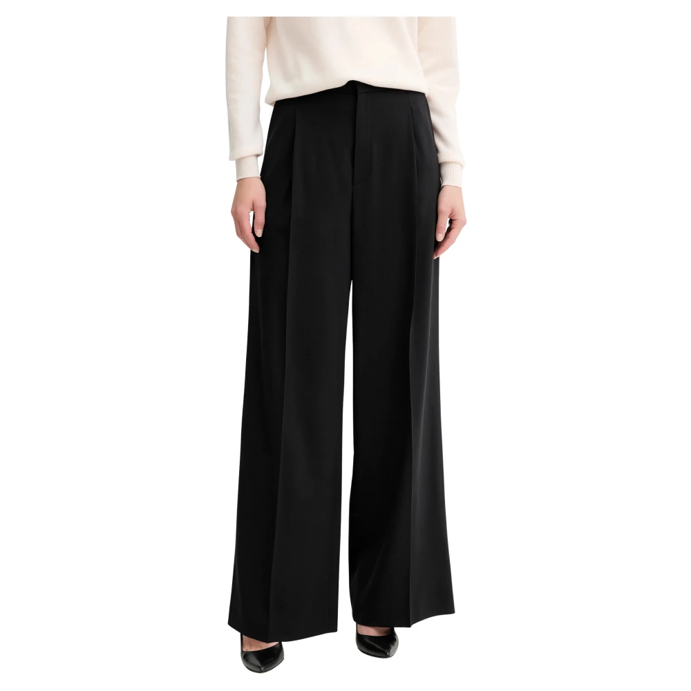 Twinset Women's Black Wide Trousers - Wide Trousers - Xs - Trousers