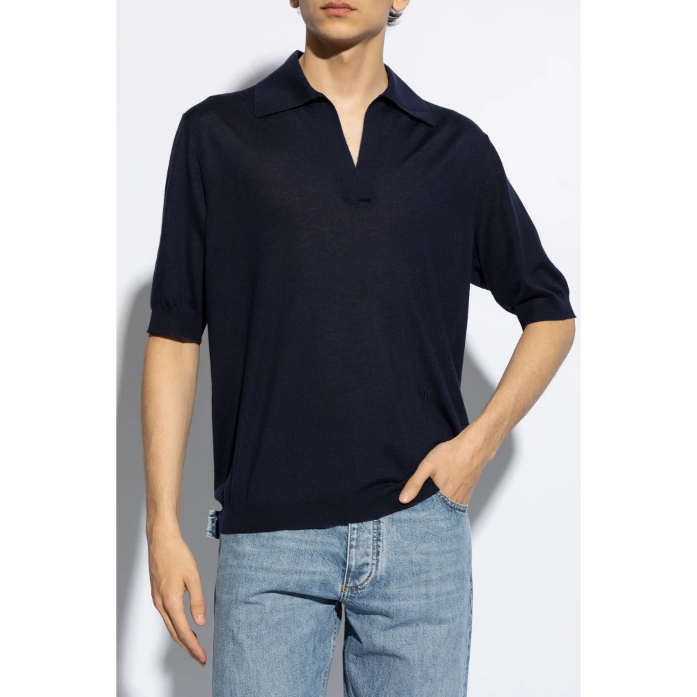 Bottega Veneta Kasjmier polo Blue Heren