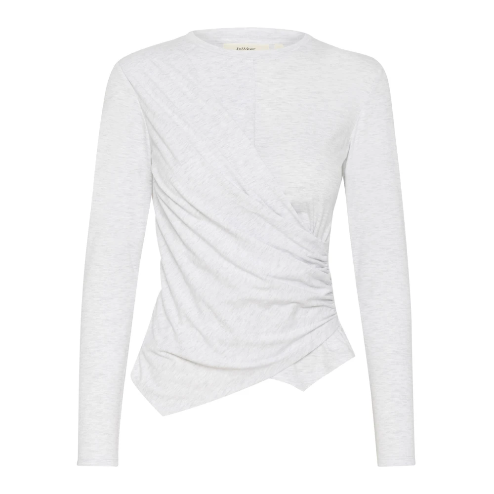 InWear Elegante Gedrapeerde Blouse Stone Melange Gray Dames