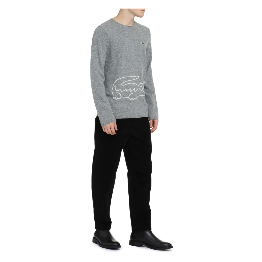 Comme des Garçons Lacoste Wol Crew-Neck Sweater Gray Heren