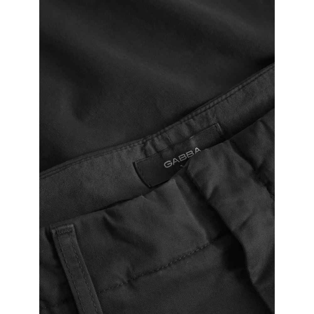 Gabba Zwarte Geplooide Chino Broek Black Heren