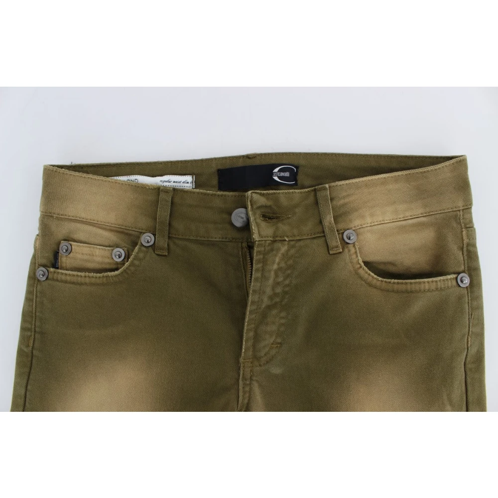 Roberto Cavalli Green Wash Slim Fit Jeans Green Dames