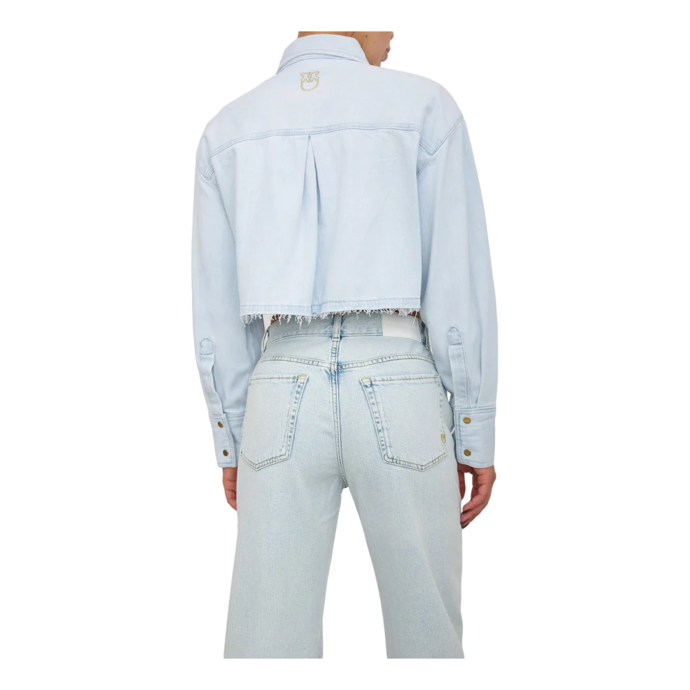 pinko Denim Blauw Overhemd Blue Dames