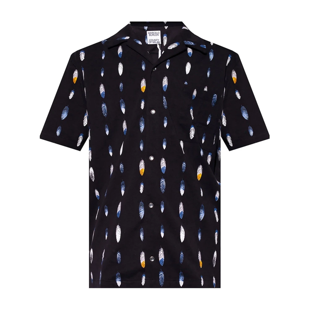 Marcelo Burlon Italiaans Katoenen Overhemd met Knoopsluiting Black Heren