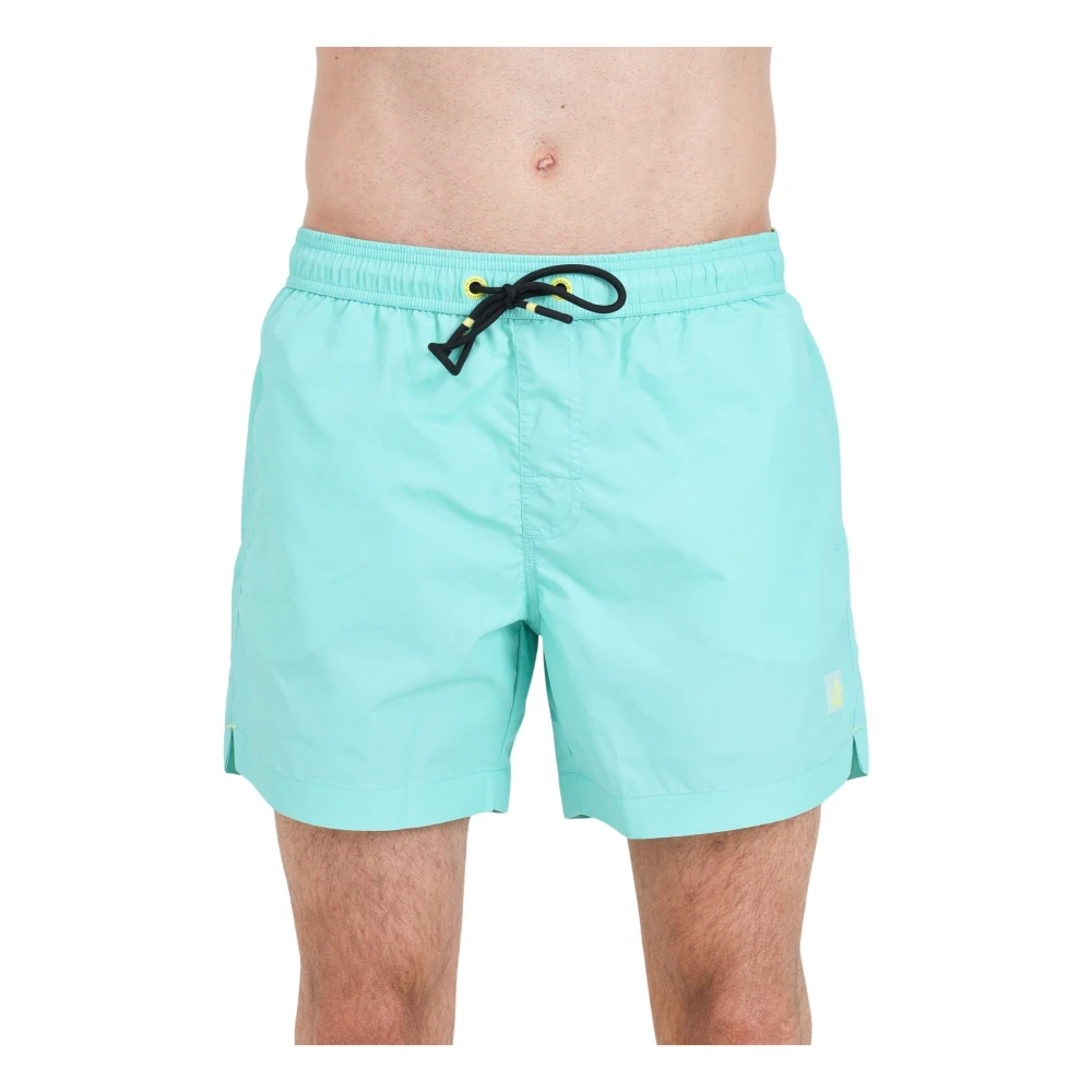 4Giveness Blauwe Zee Shorts met Logo Patch Blue Heren