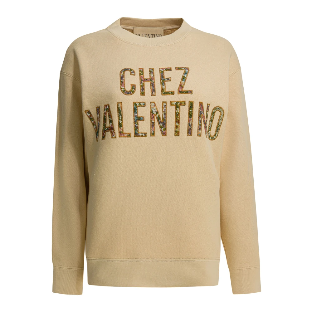Valentino Women's Beige Sweatshirts Clothing Ss26