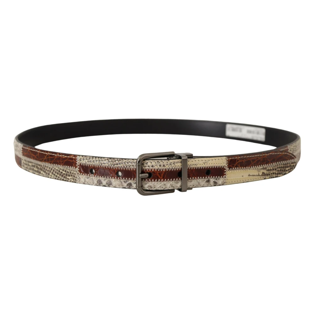 Dolce & Gabbana Unisex Multicolor Patchwork Snakeskin Belt
