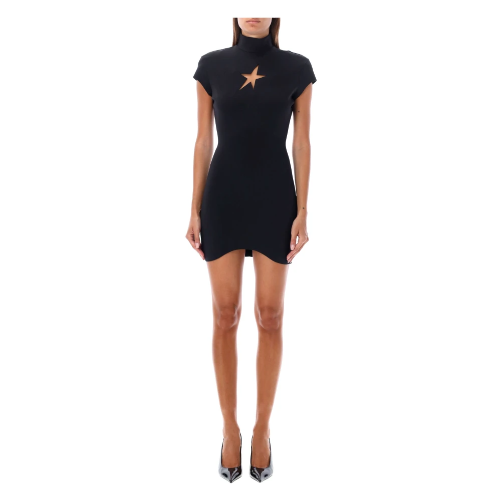 Mugler Zwarte ster mini jurk Aw24 Black Dames