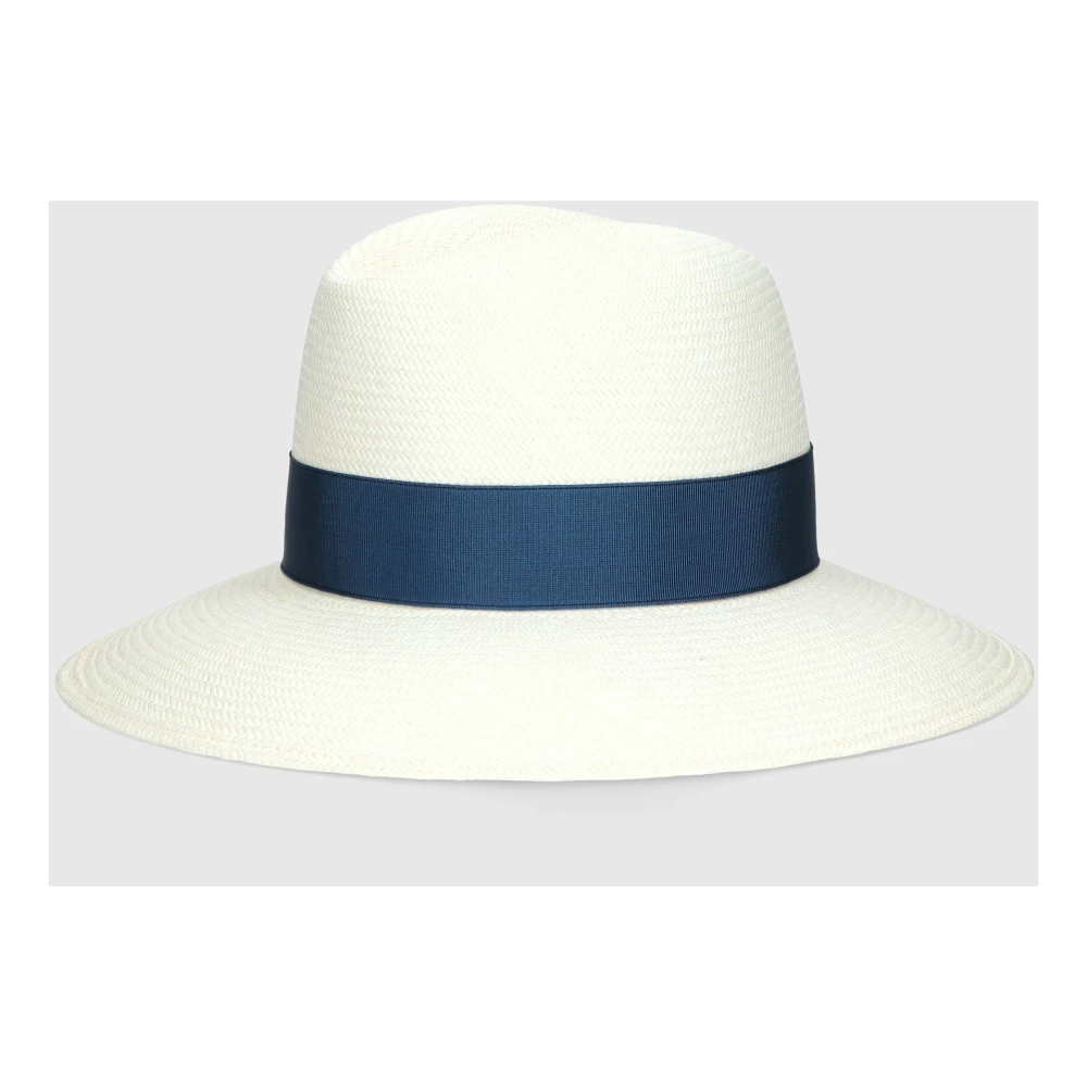 Borsalino Panama Fijne Brede Rand Hoed White Dames