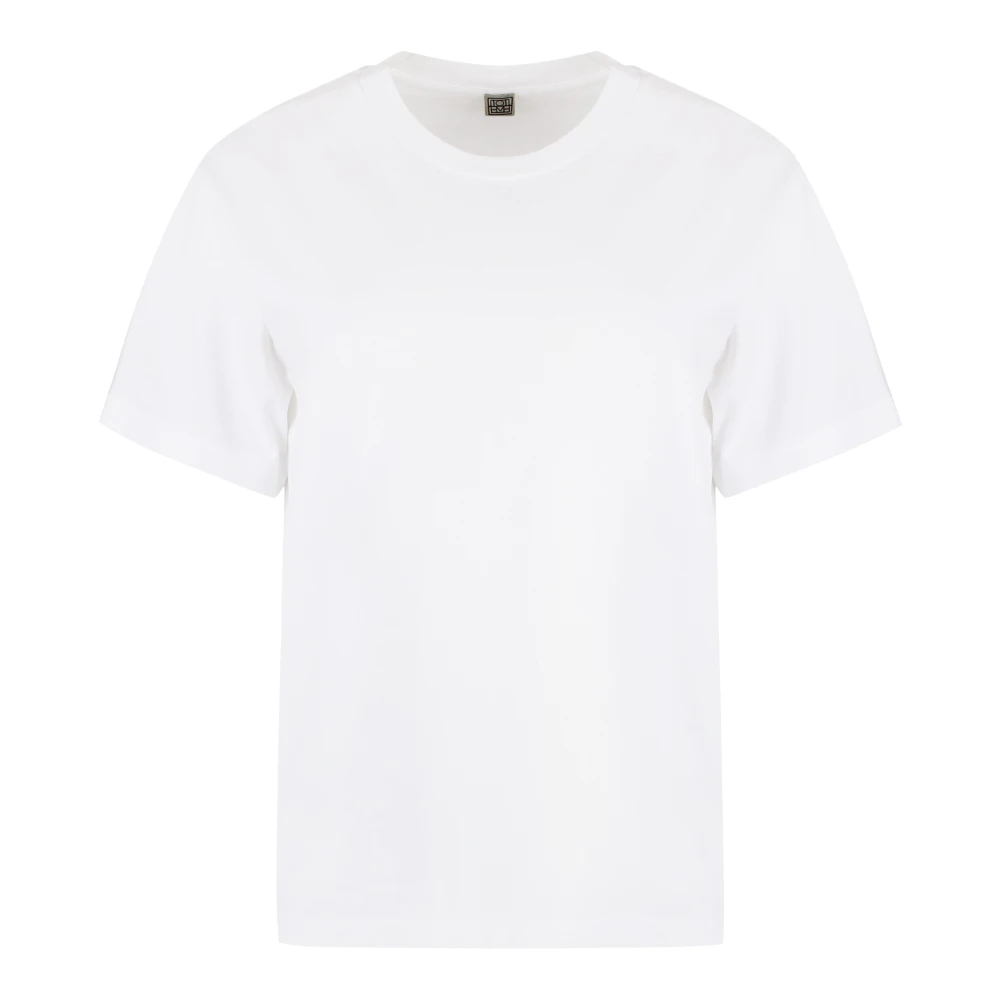 TotêMe Geribbelde Katoenen Crew-Neck T-shirt White Dames