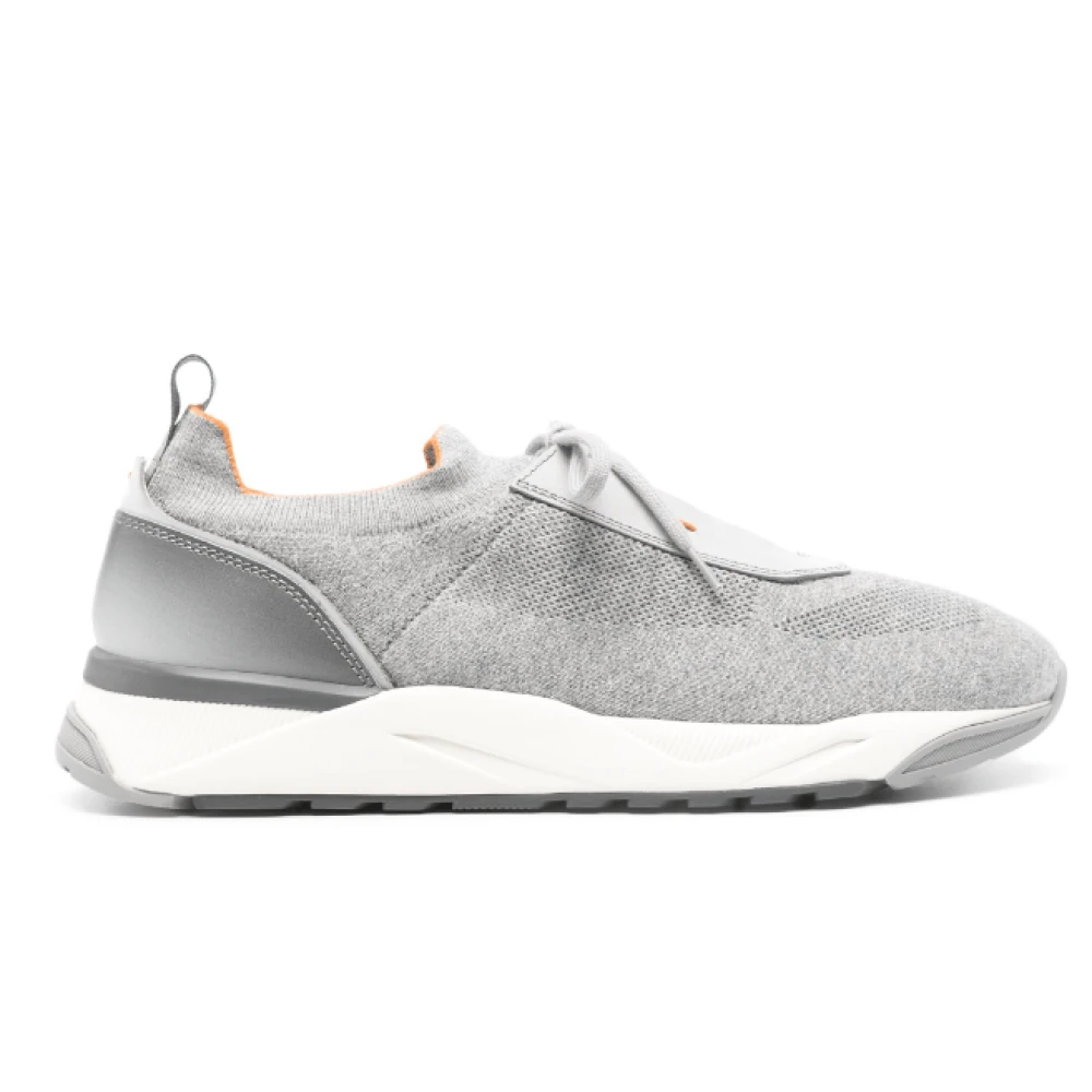 Santoni Mélange Ribbade Sneakers Gray, Herr