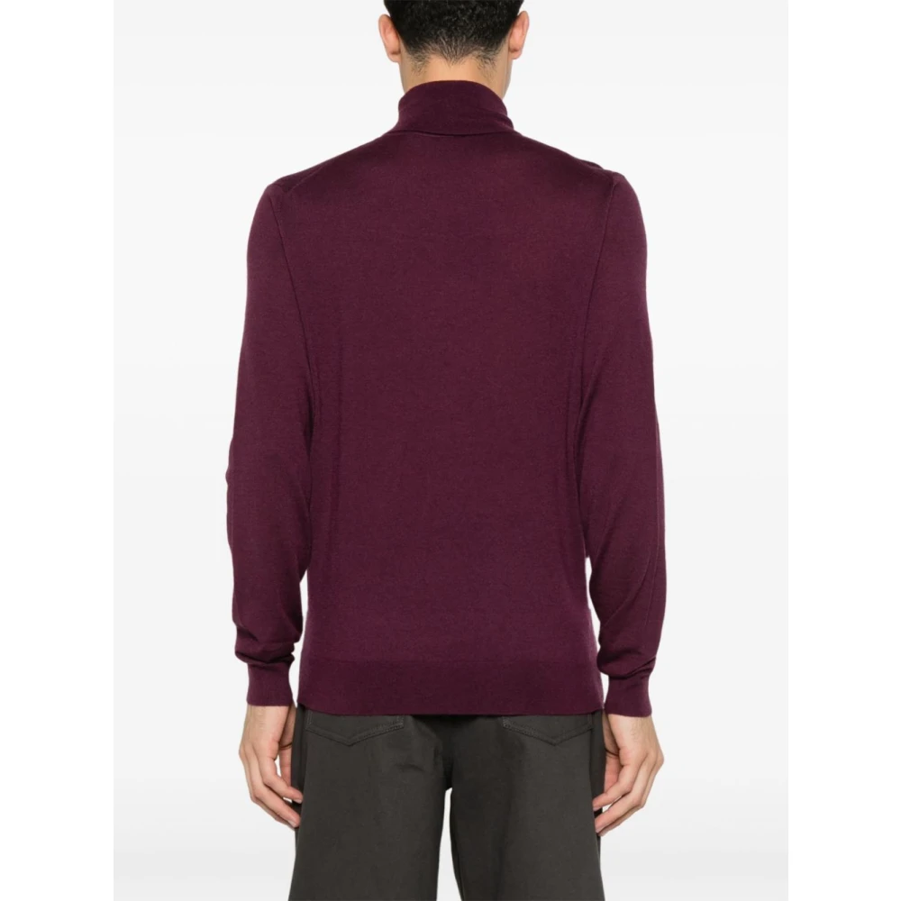 Hugo Boss Paarse Kasjmier Coltrui Sweater Red Heren